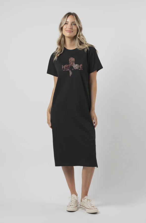 Maxi T.Shirt dressDusty rose cross