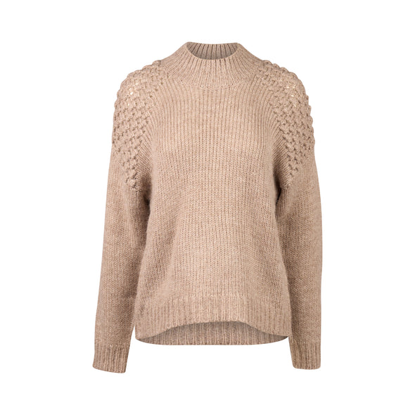 Bobble  Detail Sweater -Twig