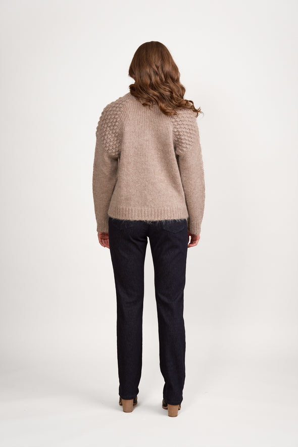 Bobble  Detail Sweater -Twig