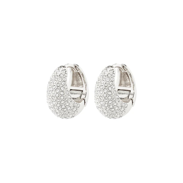 Focus Earrings - Silver Plated - Crystal