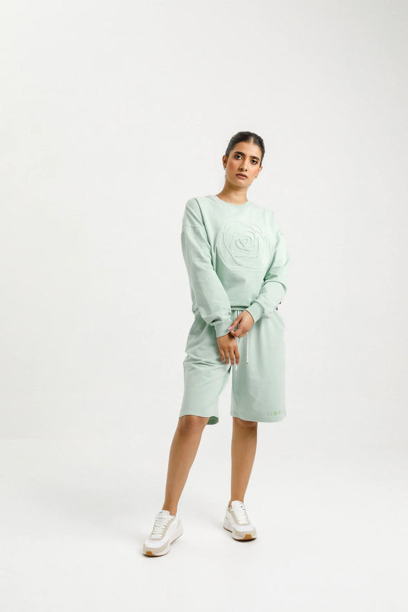 Long Sweat Shorts - Seafoam