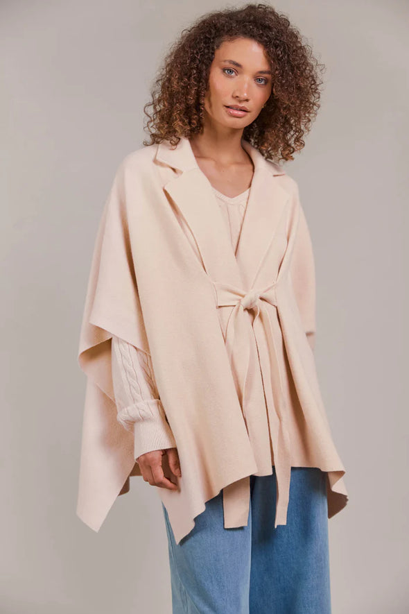 Palmer Knit Cape One Size - Ecru