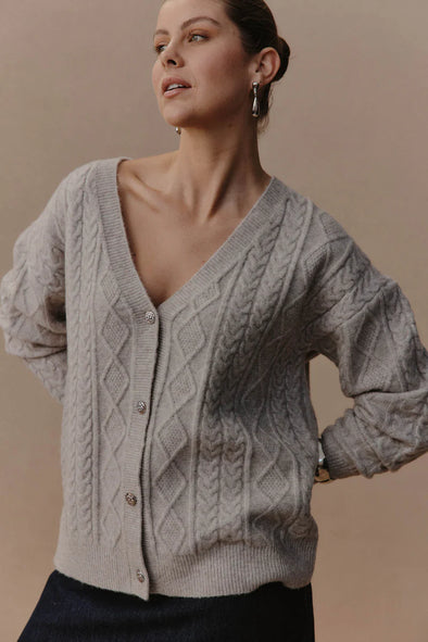 Merano Crop Cardigan - Flax