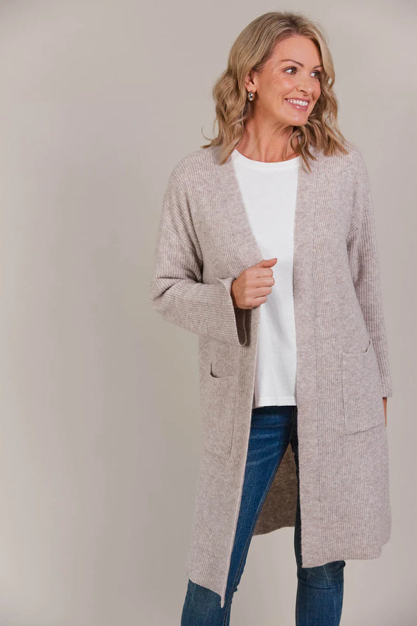 Merano Oversize Cardigan - Flax-One Size