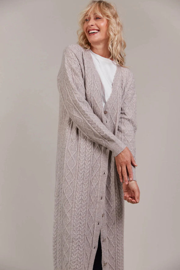 Merano Maxi Cardigan - Flax