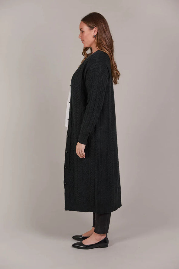 Merano Maxi Cardigan - Charcoal