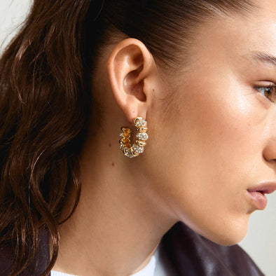 Delphine Earrings - Gold Plated - Crystal