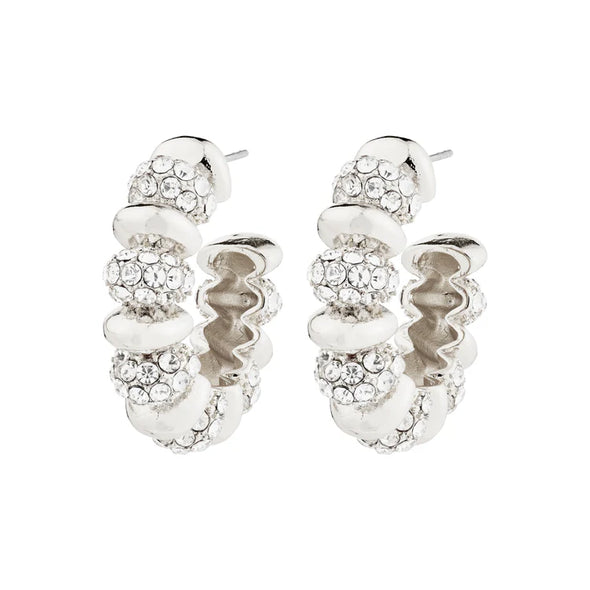 Delphine Earrings - Silver Plated  - Crystal