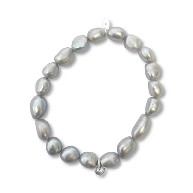 Keshi Silver Pearl Bracelet