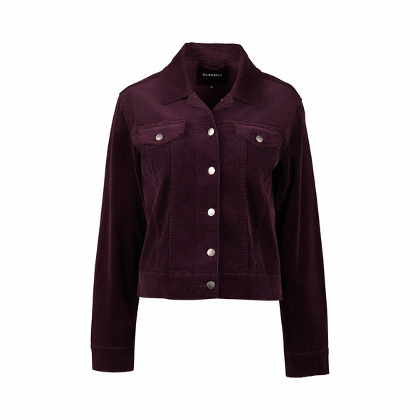 Pinwale Cord Denim Jacket-Mulberry