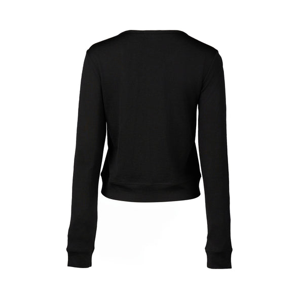 Merino Cropped Cardi-Black