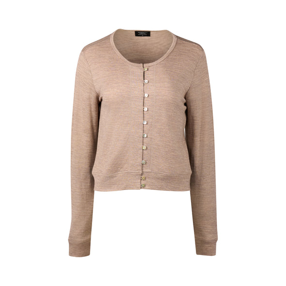 Merino Cropped Cardi - Twig