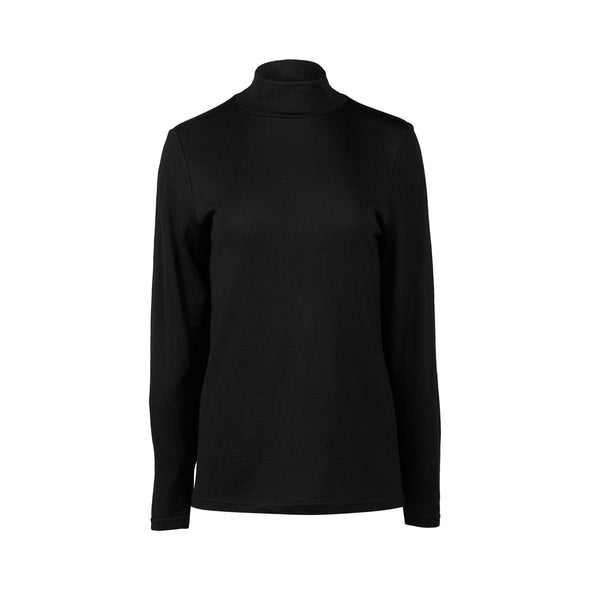 Merino Polo Neck-Black