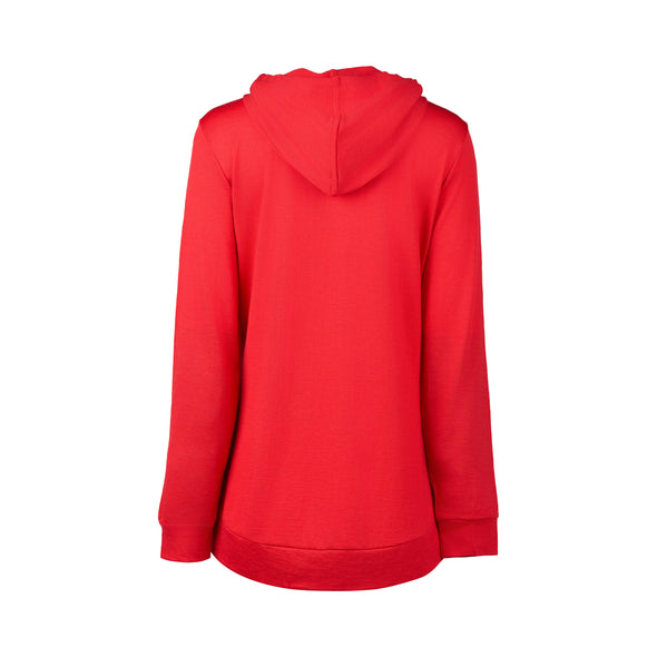 Merino Zip Hood Jacket-Scarlet