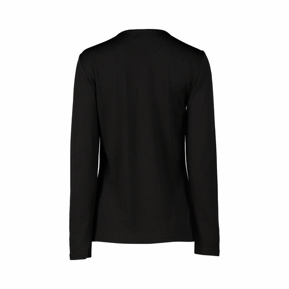 Merino Crew Neck Top-Black