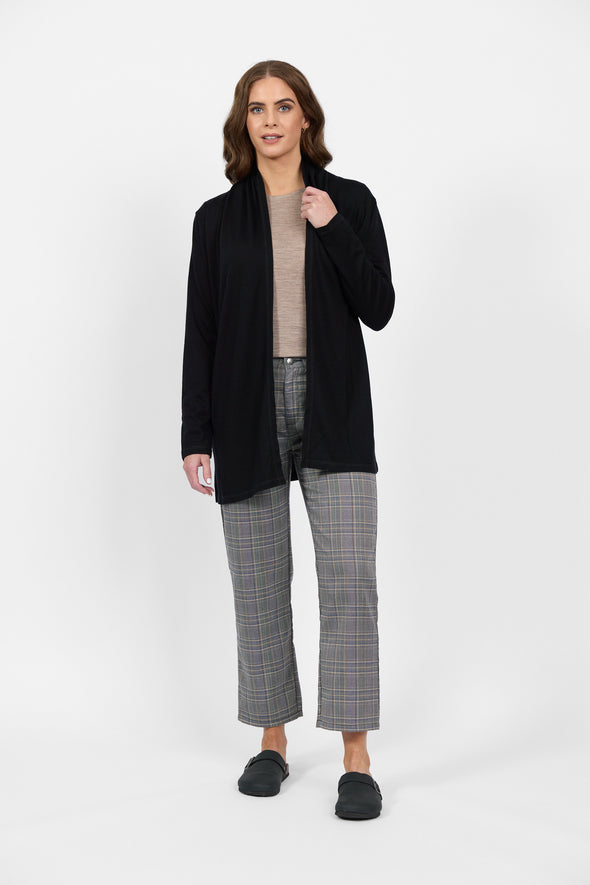 Merino Relaxed Cardi-Black