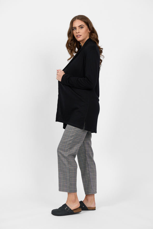 Merino Relaxed Cardi-Black