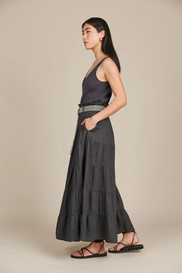 Amelie Maxi Skirt-Graphite