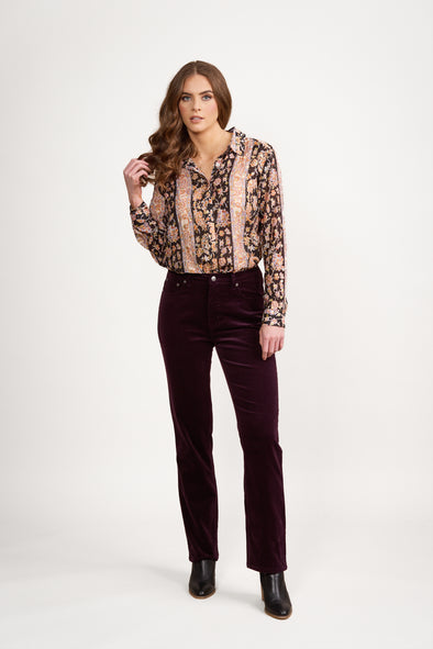 Pinwale Cord Pant -Mulberry