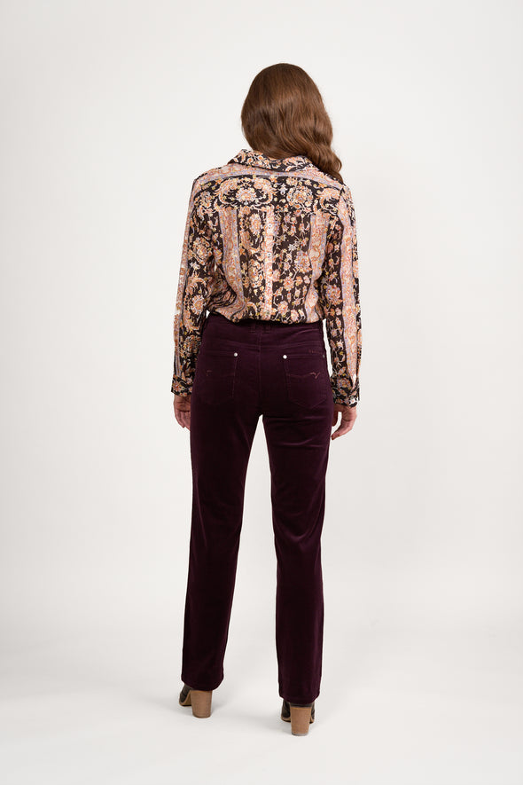 Pinwale Cord Pant -Mulberry