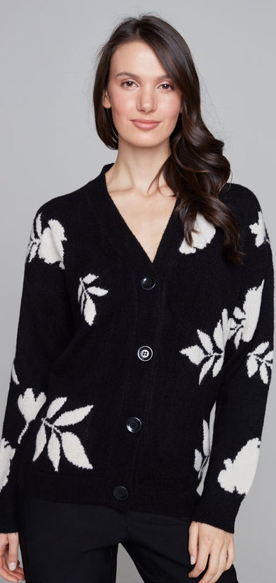 Floral Cardigan - Black