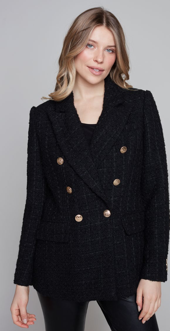 Tweed Blazer-Black