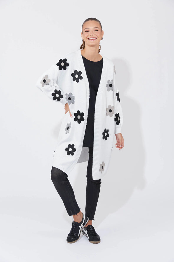 Delphi Cardigan-White/Khol