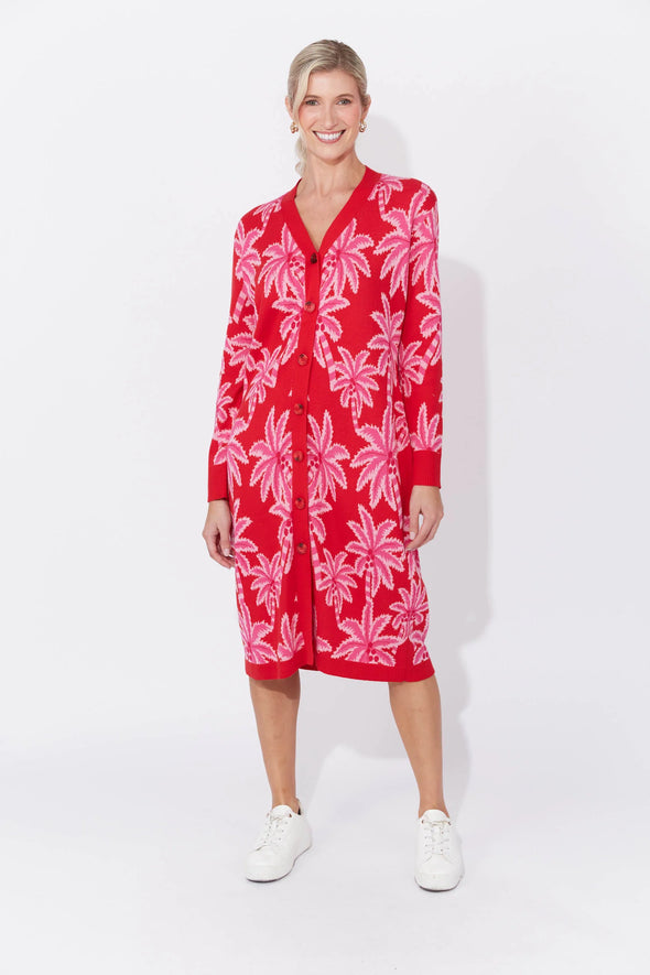 Miami Cardigan Dress-Chilli/Pink