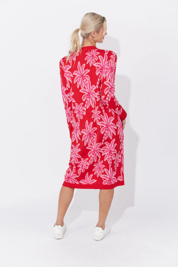 Miami Cardigan Dress-Chilli/Pink