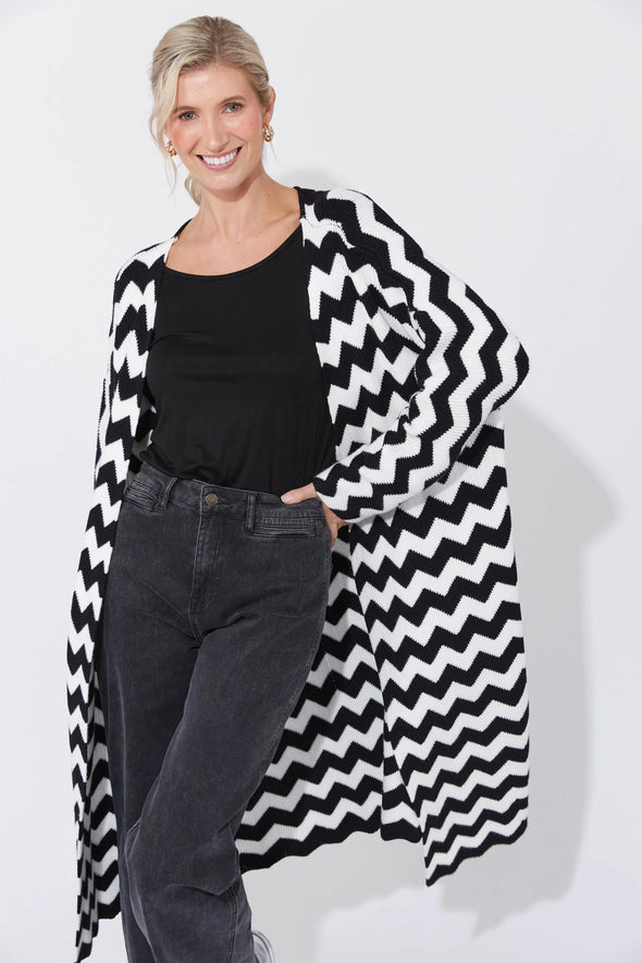 Marrakesh Cardigan-White/Kohl