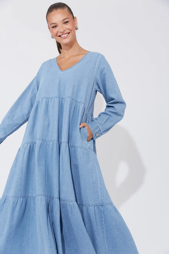 Austin Maxi Dress-Denim