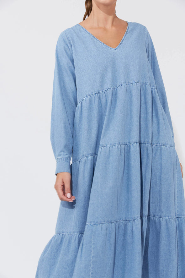 Austin Maxi Dress-Denim