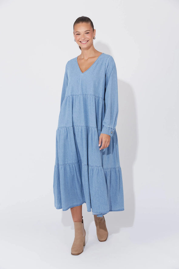 Austin Maxi Dress-Denim