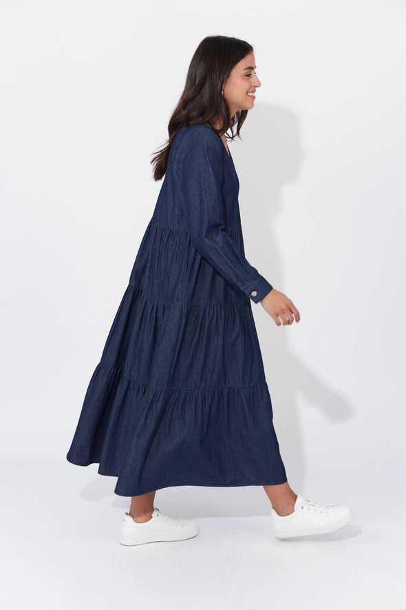 Austin Maxi Dress-Indigo