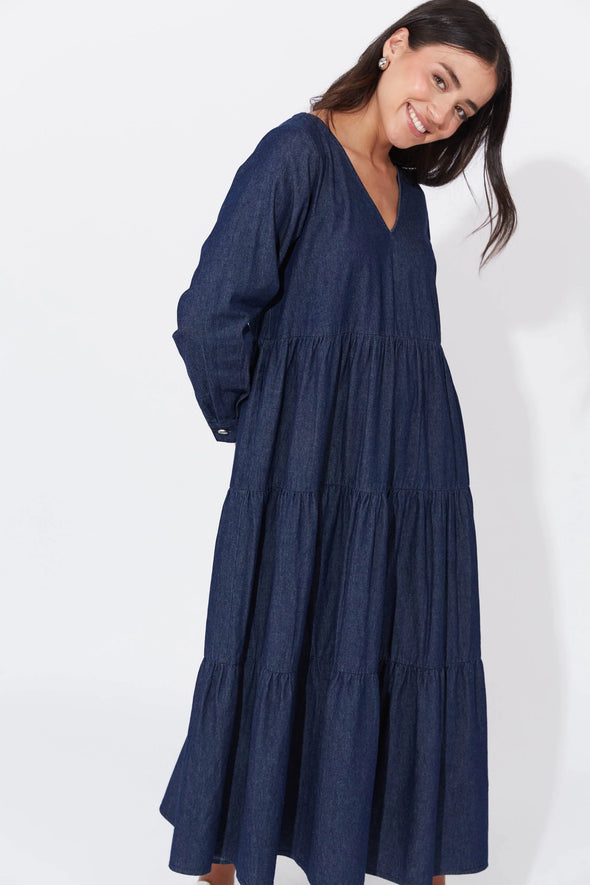 Austin Maxi Dress-Indigo