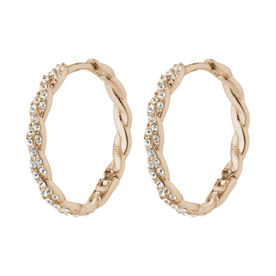 Ezo Twirl Crystal Hoop- Rose Gold