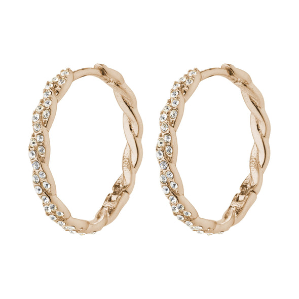 Ezo Twirl Crystal Hoop- Rose Gold