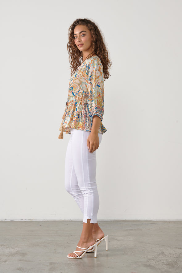 Boho Top-PrintBlue