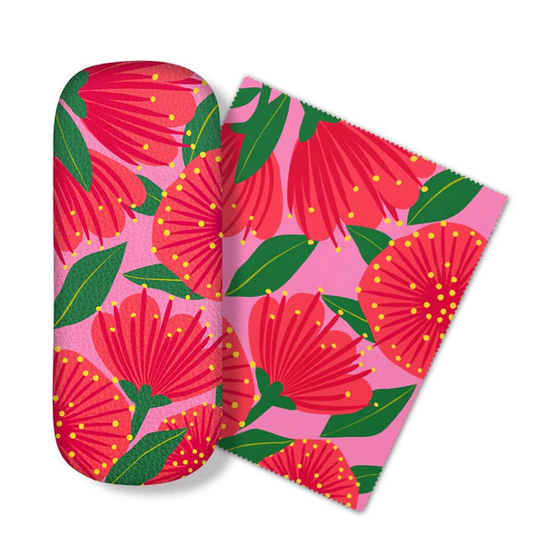 Pink Pohutakawa Glasses Case