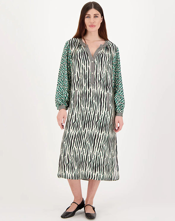 Hanna Placket Dress-Safari