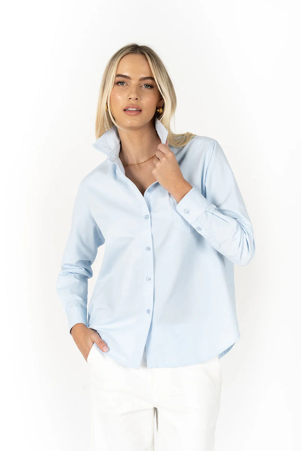 The Boyfriend Shirt -Ice Blue