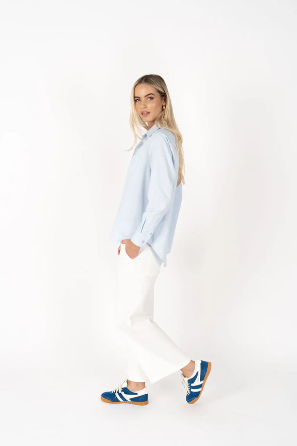 The Boyfriend Shirt -Ice Blue