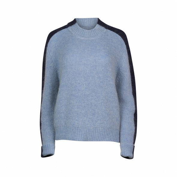 Two Tone Sweater -Sky blue/Ink