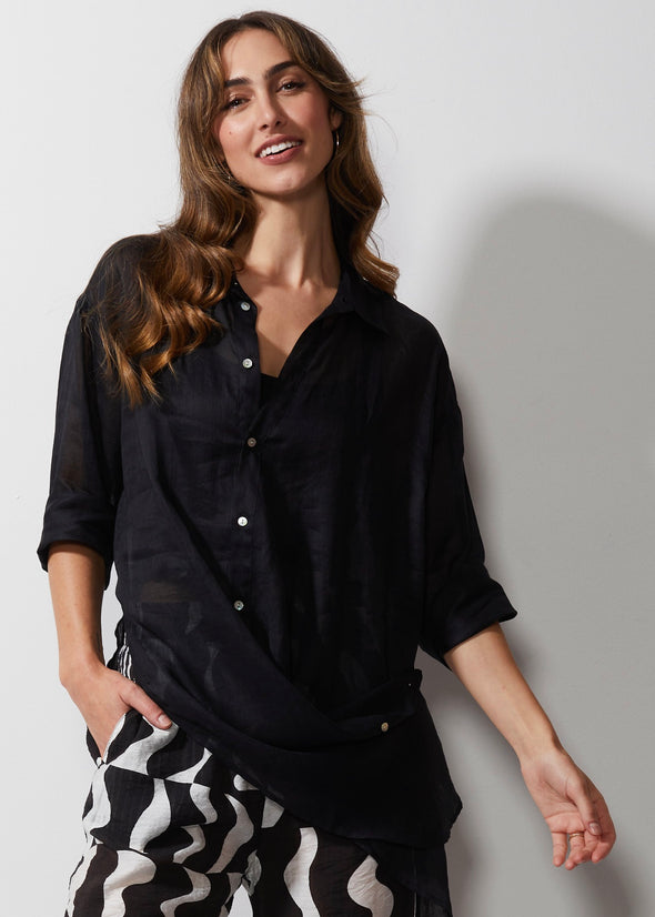 Linen Shirt - Black