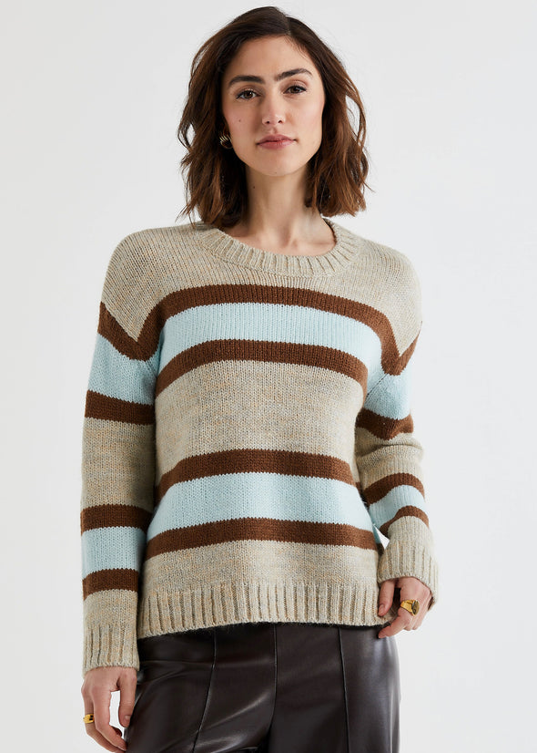 Lofty Stripe Jumper-Oat