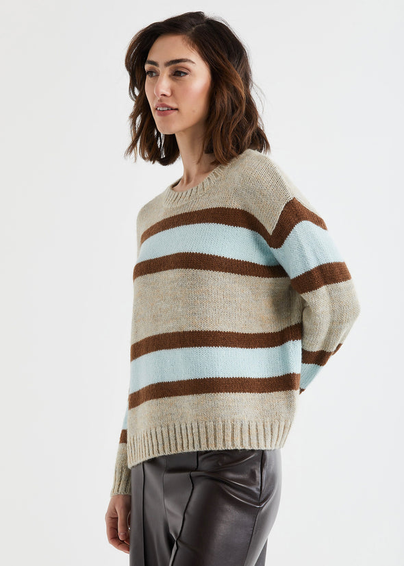 Lofty Stripe Jumper-Oat