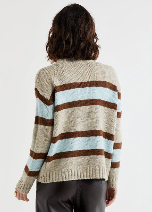 Lofty Stripe Jumper-Oat