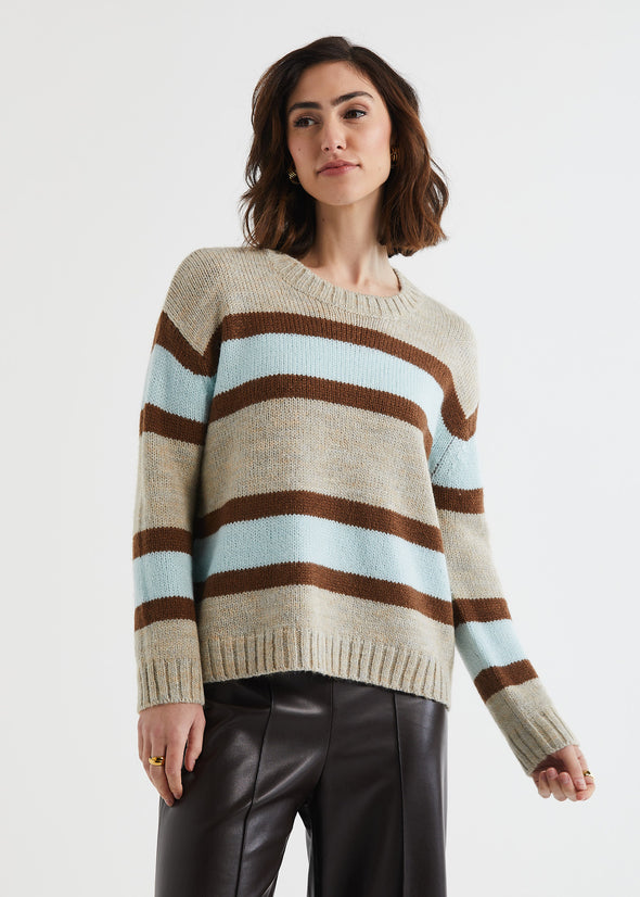 Lofty Stripe Jumper-Oat