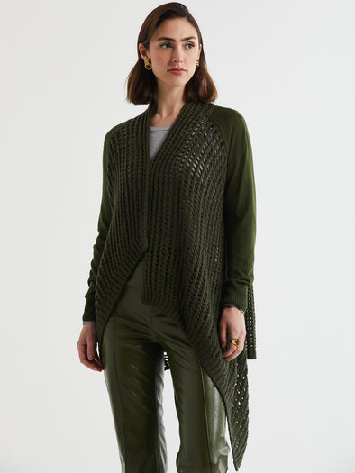 Lofty Lace Cardi-Olive