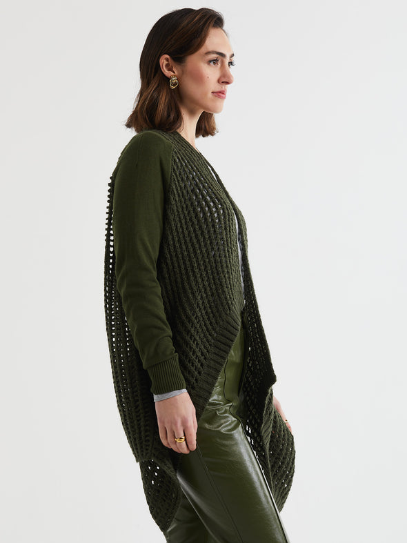 Lofty Lace Cardi-Olive